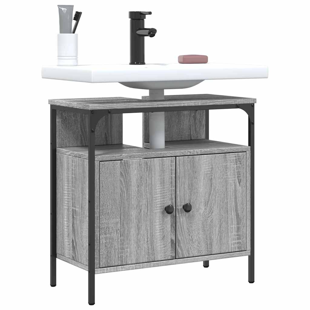 vidaXL Dulap chiuvetă baie, gri sonoma, 60x30x60 cm, lemn prelucrat vidaXL Dulap chiuvetă baie, gri sonoma, 60x30x60 cm, lemn prelucrat