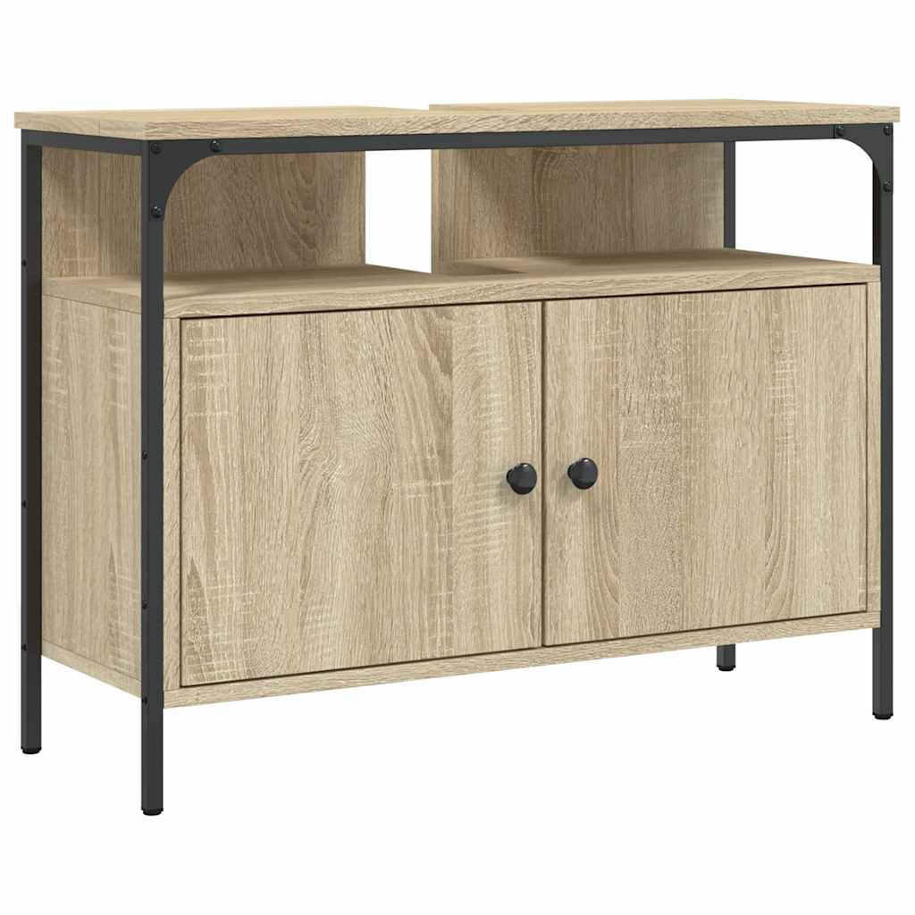 vidaXL Dulap chiuvetă baie, stejar sonoma, 80x30x60 cm, lemn prelucrat vidaXL Dulap chiuvetă baie, stejar sonoma, 80x30x60 cm, lemn prelucrat