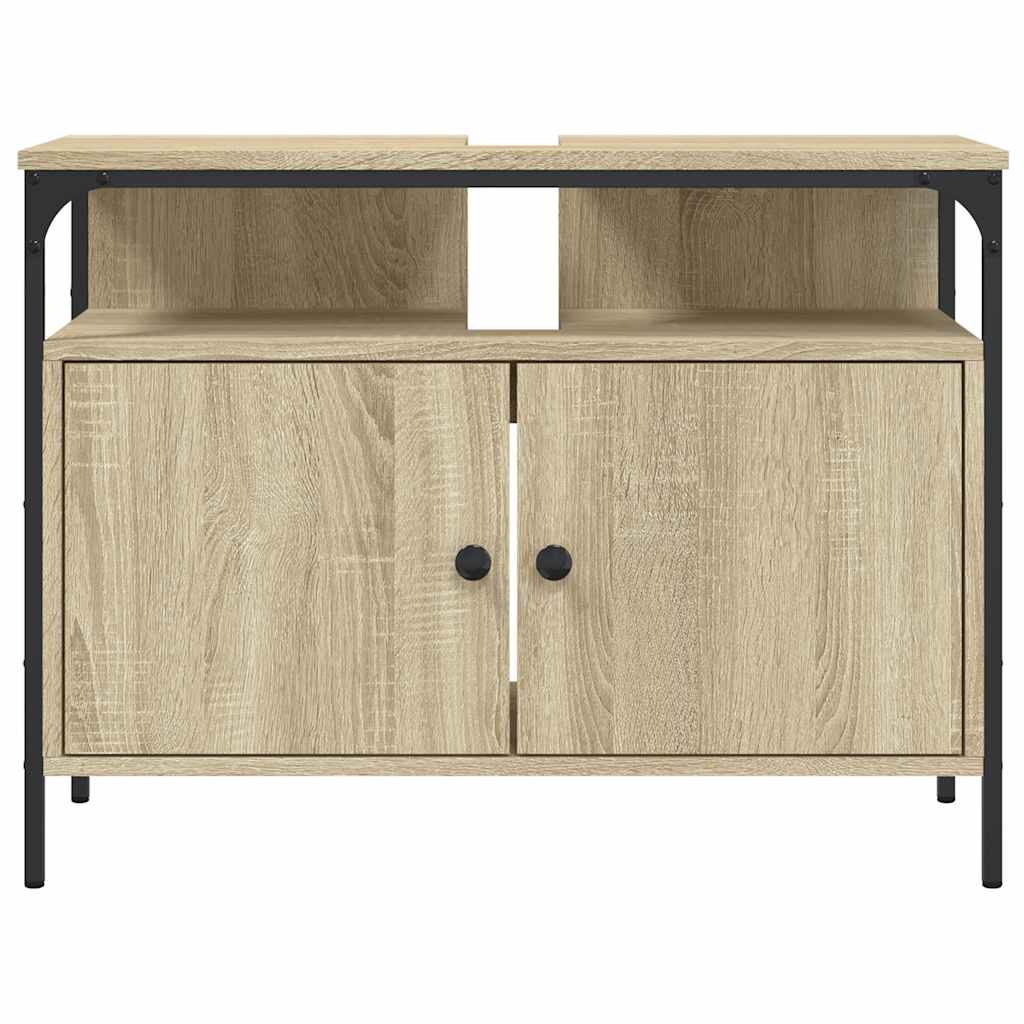 vidaXL Dulap chiuvetă baie, stejar sonoma, 80x30x60 cm, lemn prelucrat vidaXL Dulap chiuvetă baie, stejar sonoma, 80x30x60 cm, lemn prelucrat
