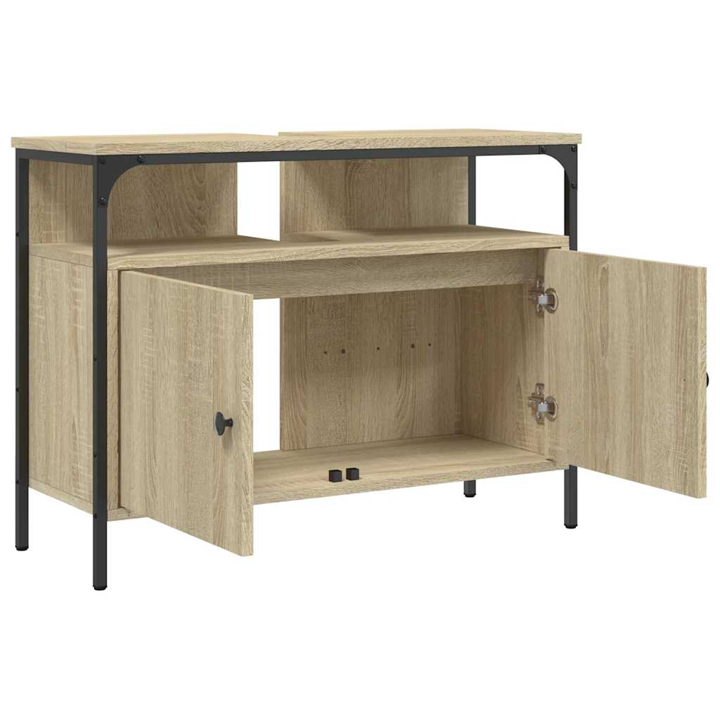 vidaXL Dulap chiuvetă baie, stejar sonoma, 80x30x60 cm, lemn prelucrat vidaXL Dulap chiuvetă baie, stejar sonoma, 80x30x60 cm, lemn prelucrat