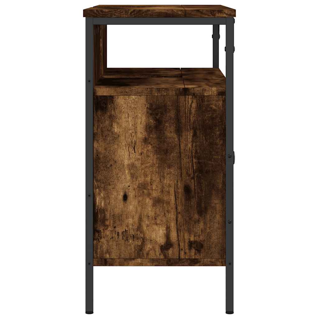 vidaXL Dulap chiuvetă baie, stejar fumuriu, 80x30x60 cm lemn prelucrat vidaXL Dulap chiuvetă baie, stejar fumuriu, 80x30x60 cm lemn prelucrat