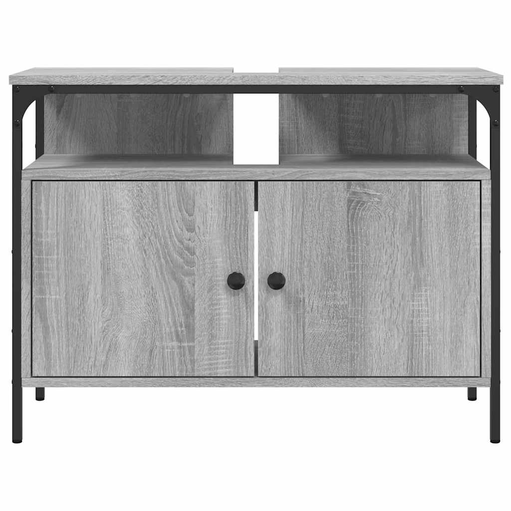 vidaXL Dulap chiuvetă baie, gri sonoma, 80x30x60 cm, lemn prelucrat vidaXL Dulap chiuvetă baie, gri sonoma, 80x30x60 cm, lemn prelucrat