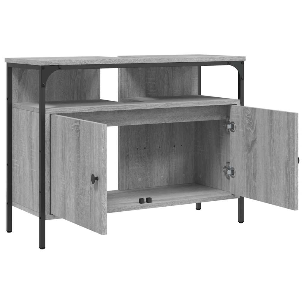 vidaXL Dulap chiuvetă baie, gri sonoma, 80x30x60 cm, lemn prelucrat vidaXL Dulap chiuvetă baie, gri sonoma, 80x30x60 cm, lemn prelucrat