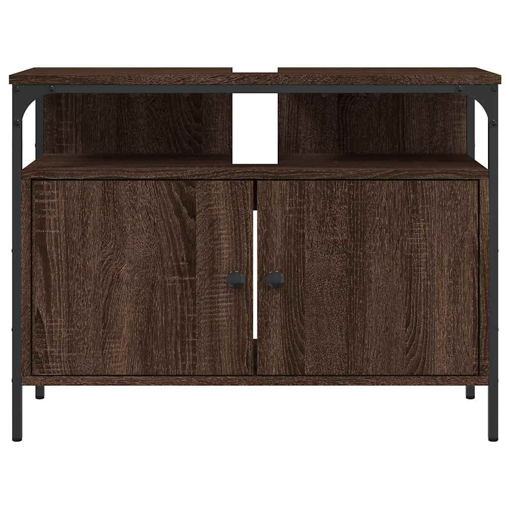 vidaXL Dulap chiuvetă de baie, stejar maro, 80x30x60 cm lemn prelucrat vidaXL Dulap chiuvetă de baie, stejar maro, 80x30x60 cm lemn prelucrat