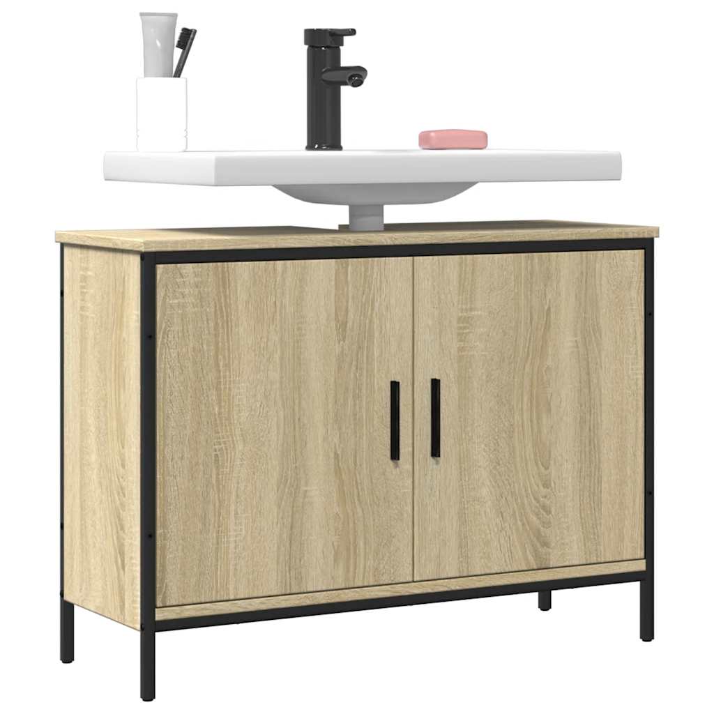 vidaXL Dulap chiuvetă baie, stejar sonoma, 80x30x60 cm, lemn prelucrat vidaXL Dulap chiuvetă baie, stejar sonoma, 80x30x60 cm, lemn prelucrat