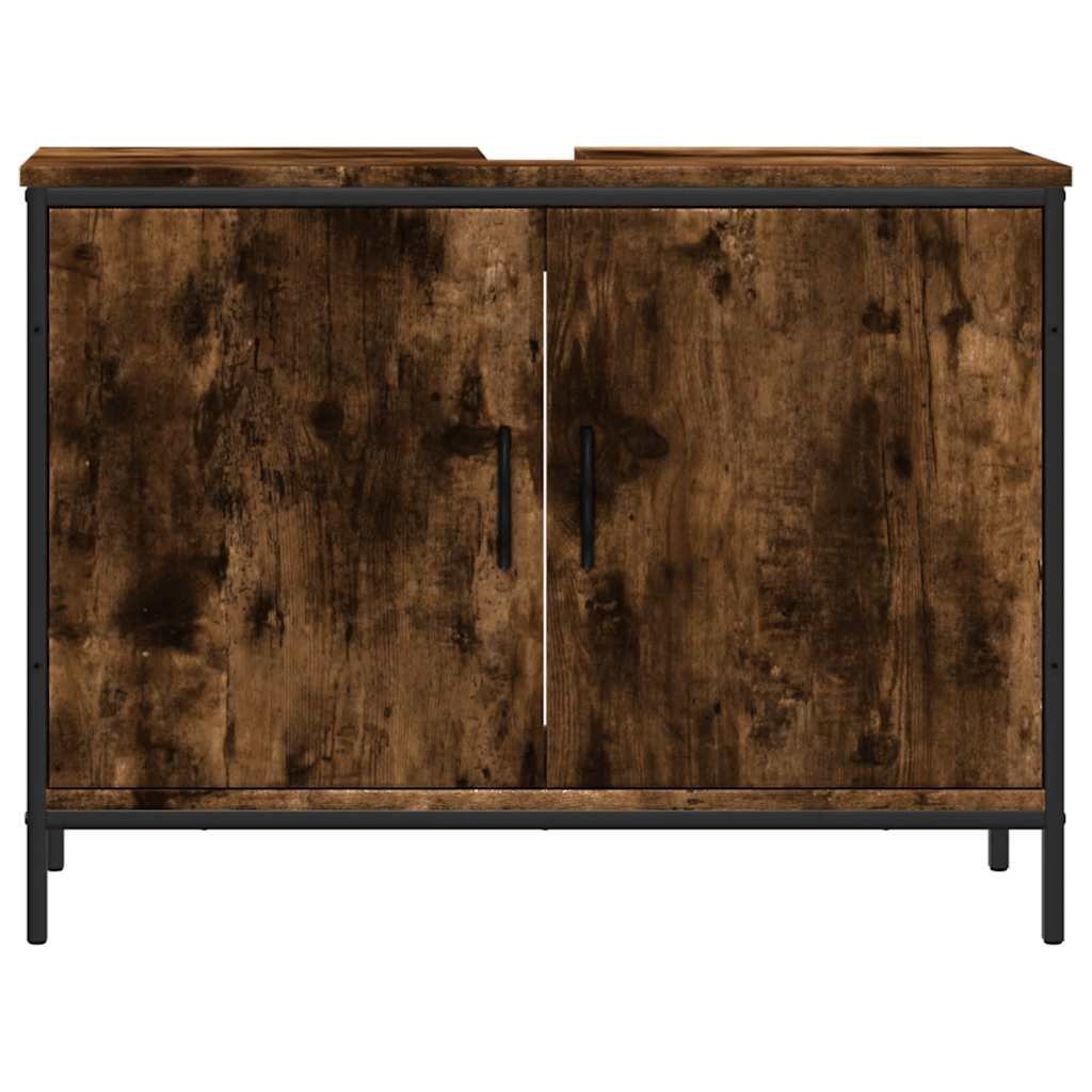 vidaXL Dulap chiuvetă baie, stejar fumuriu, 80x30x60 cm lemn prelucrat vidaXL Dulap chiuvetă baie, stejar fumuriu, 80x30x60 cm lemn prelucrat