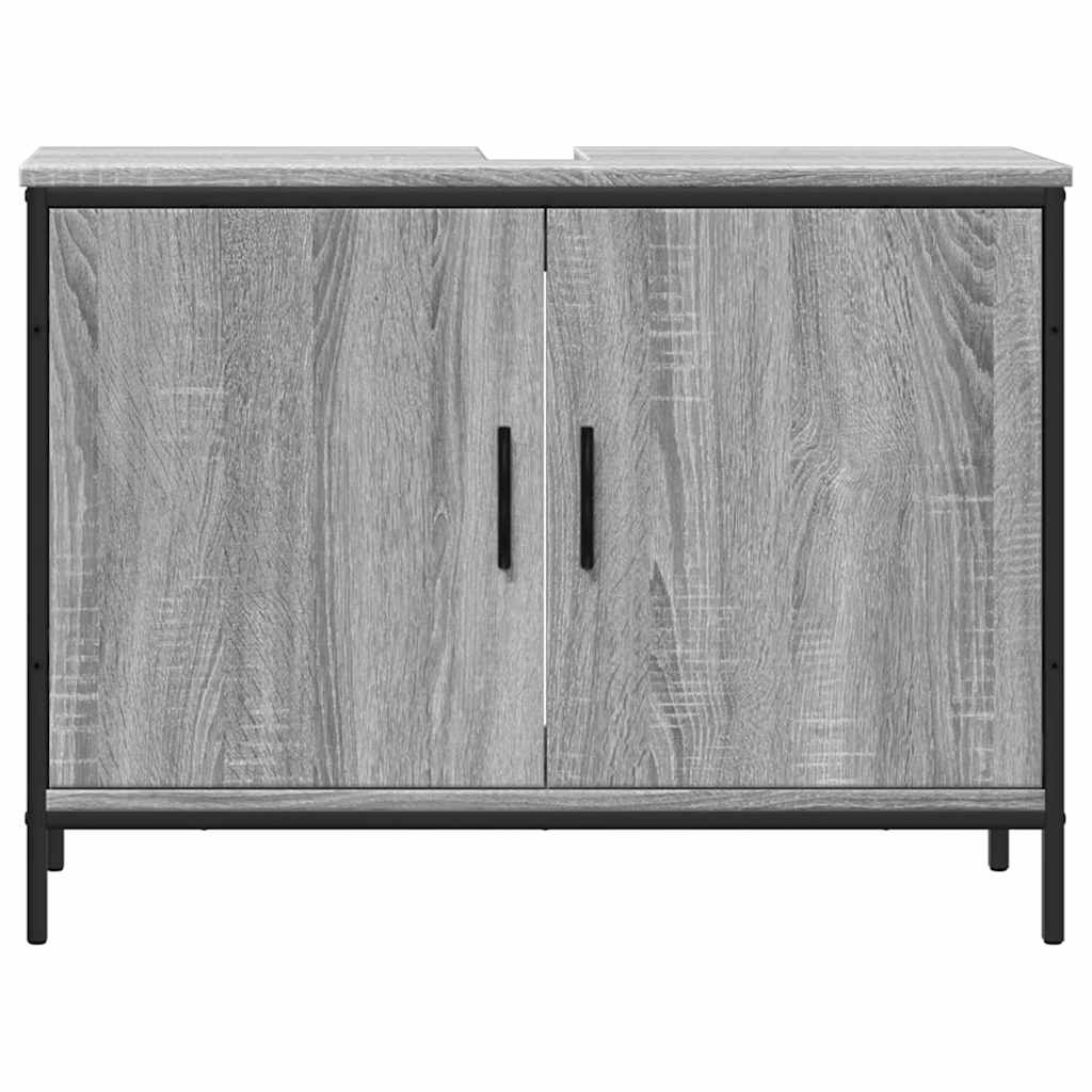 vidaXL Dulap chiuvetă baie, gri sonoma, 80x30x60 cm, lemn prelucrat vidaXL Dulap chiuvetă baie, gri sonoma, 80x30x60 cm, lemn prelucrat