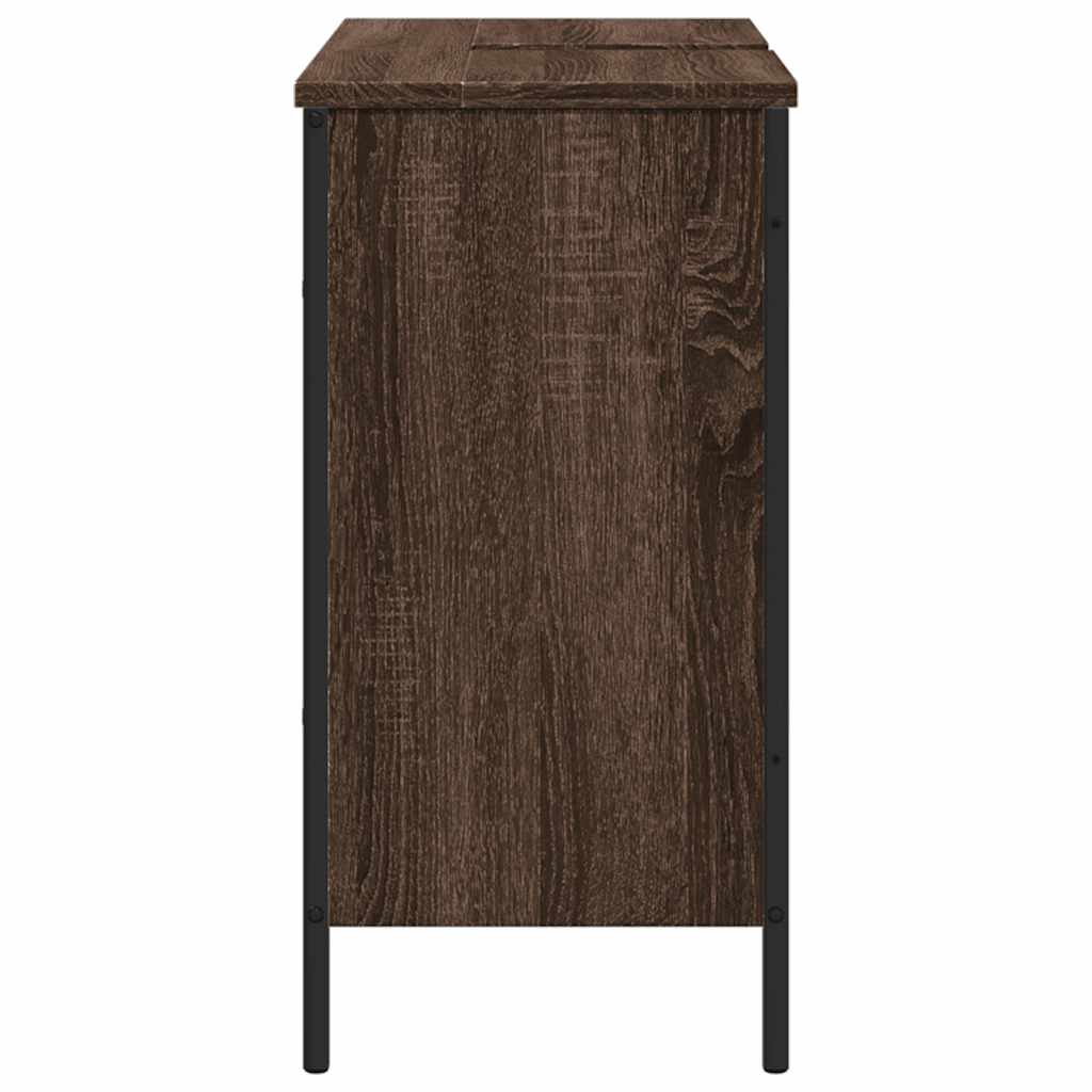 vidaXL Dulap chiuvetă de baie, stejar maro, 80x30x60 cm lemn prelucrat vidaXL Dulap chiuvetă de baie, stejar maro, 80x30x60 cm lemn prelucrat