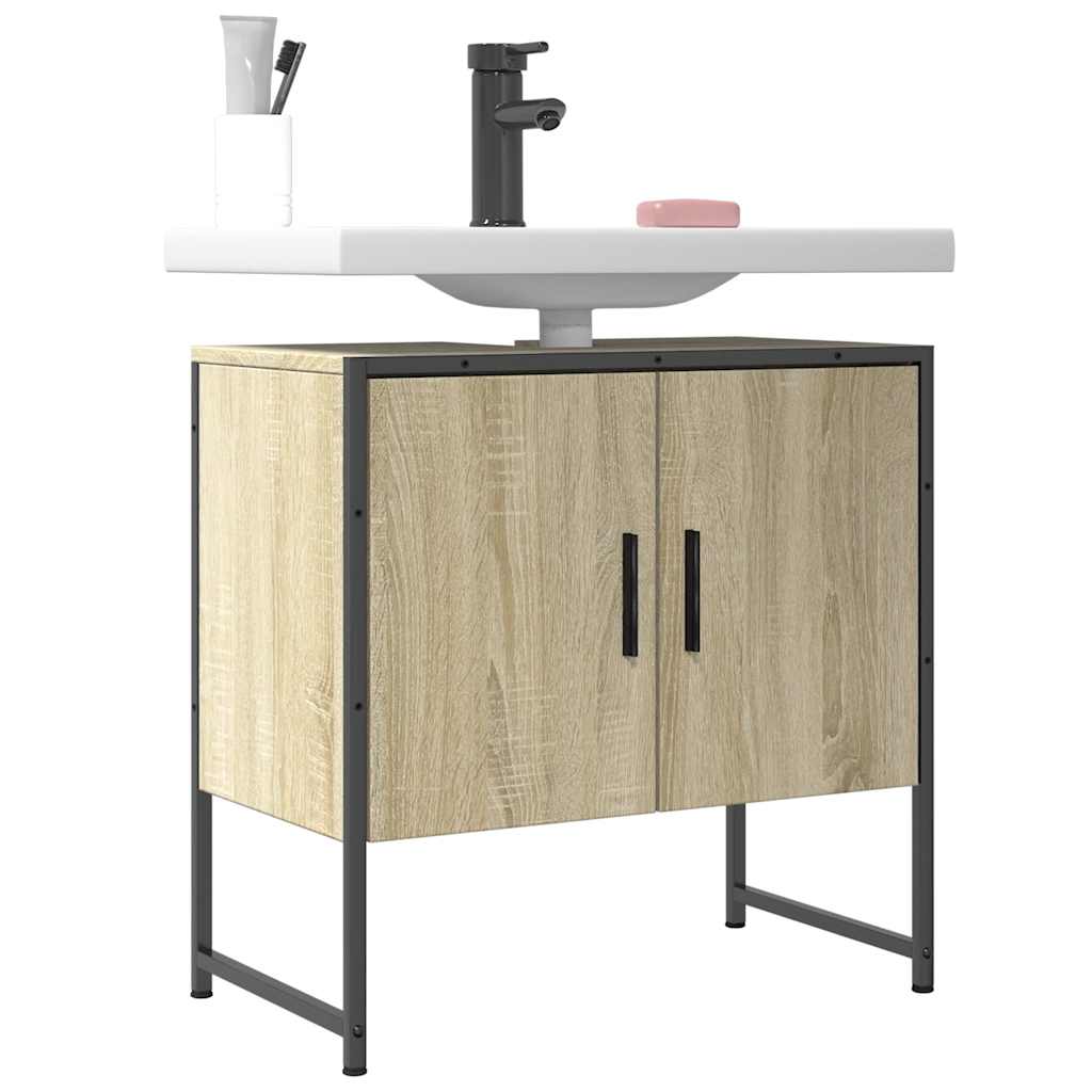 vidaXL Dulap chiuvetă baie, stejar sonoma, 60x33x60 cm, lemn prelucrat vidaXL Dulap chiuvetă baie, stejar sonoma, 60x33x60 cm, lemn prelucrat