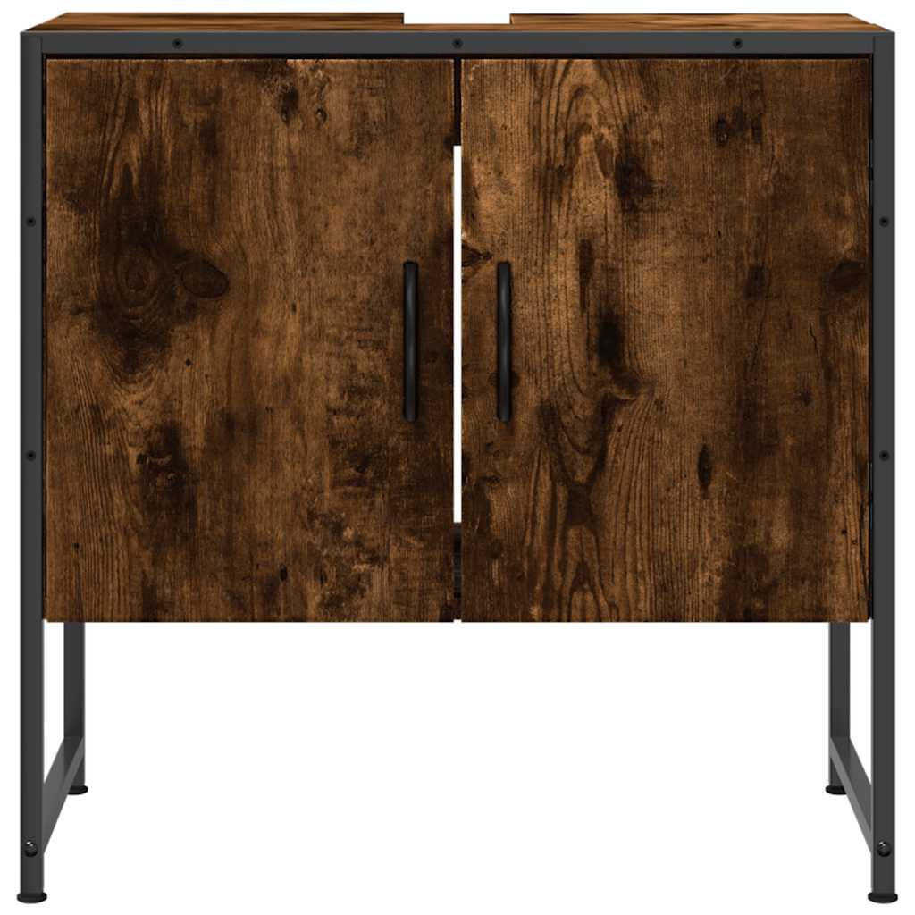 vidaXL Dulap chiuvetă baie, stejar fumuriu, 60x33x60 cm lemn prelucrat vidaXL Dulap chiuvetă baie, stejar fumuriu, 60x33x60 cm lemn prelucrat