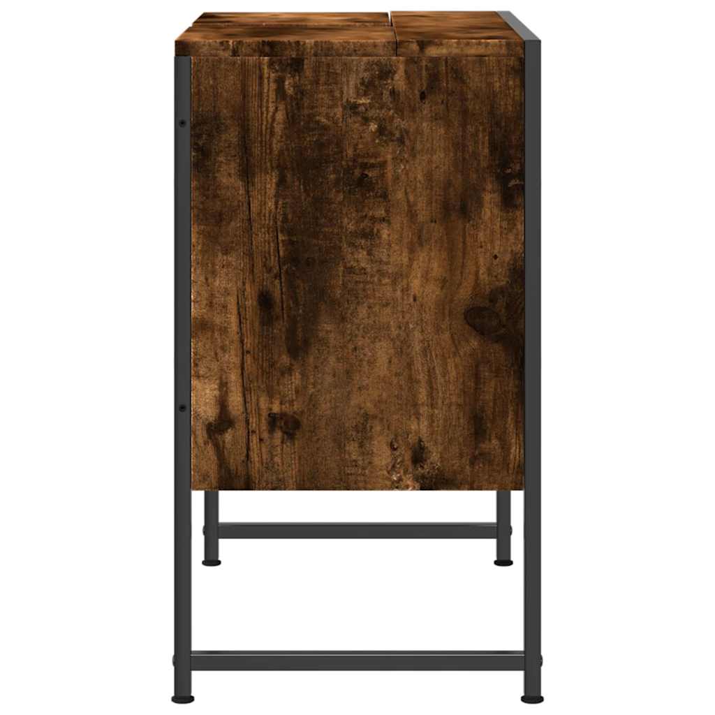 vidaXL Dulap chiuvetă baie, stejar fumuriu, 60x33x60 cm lemn prelucrat vidaXL Dulap chiuvetă baie, stejar fumuriu, 60x33x60 cm lemn prelucrat