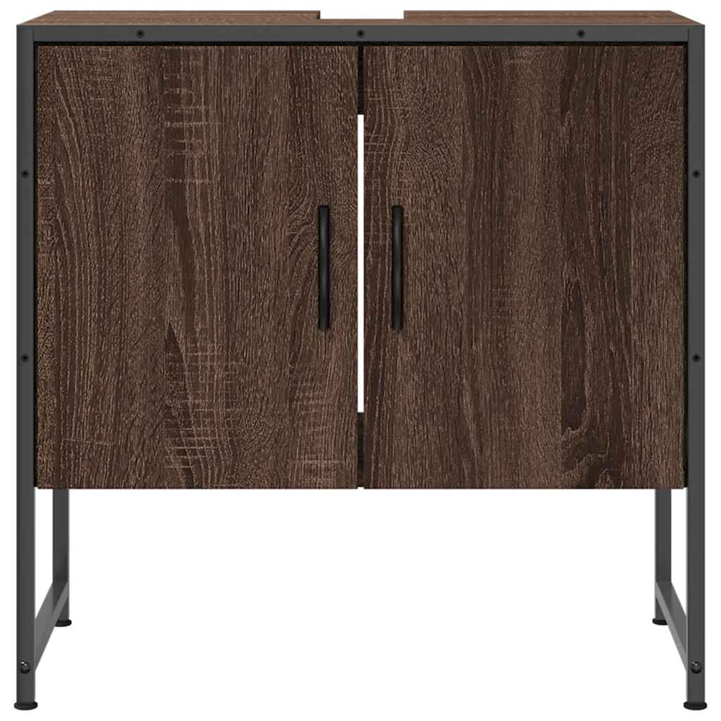 vidaXL Dulap chiuvetă de baie, stejar maro, 60x33x60 cm lemn prelucrat vidaXL Dulap chiuvetă de baie, stejar maro, 60x33x60 cm lemn prelucrat
