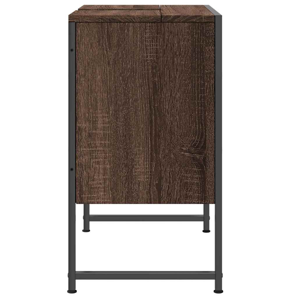 vidaXL Dulap chiuvetă de baie, stejar maro, 60x33x60 cm lemn prelucrat vidaXL Dulap chiuvetă de baie, stejar maro, 60x33x60 cm lemn prelucrat