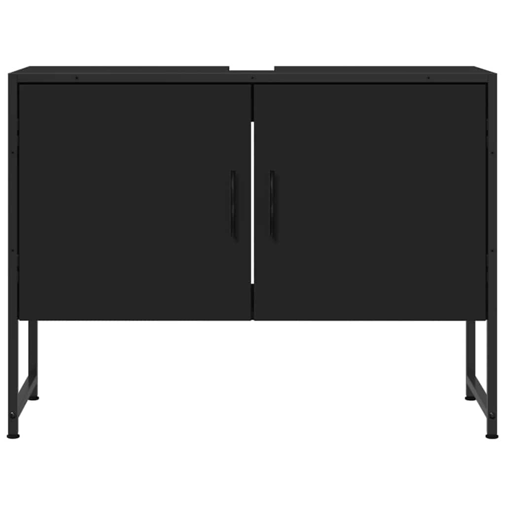 vidaXL Dulap chiuveta de baie, negru, 80x33x60 cm, lemn compozit vidaXL Dulap chiuveta de baie, negru, 80x33x60 cm, lemn compozit