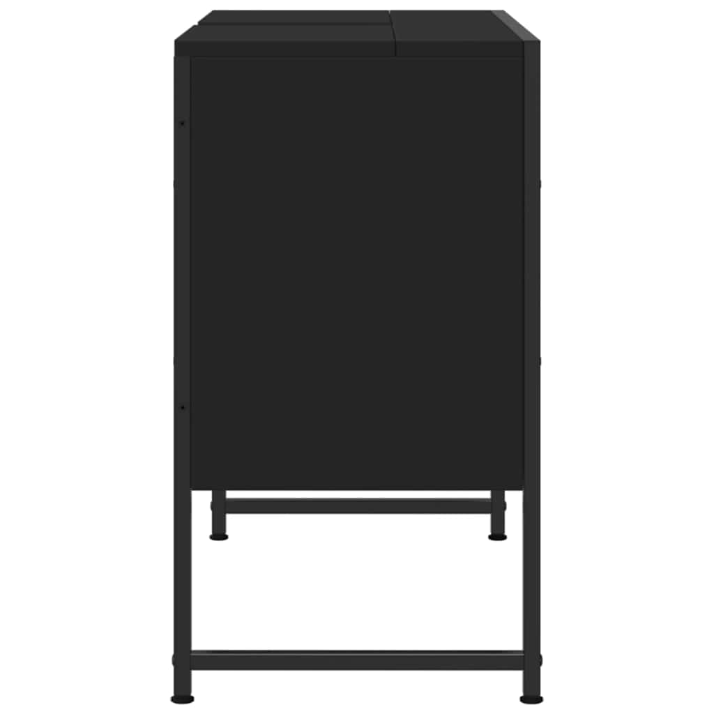 vidaXL Dulap chiuveta de baie, negru, 80x33x60 cm, lemn compozit vidaXL Dulap chiuveta de baie, negru, 80x33x60 cm, lemn compozit