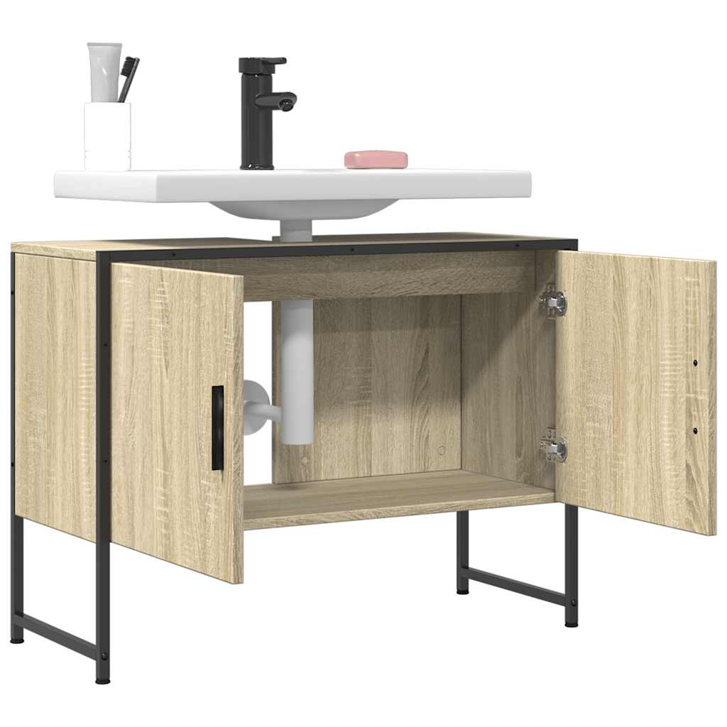 vidaXL Dulap chiuveta de baie, stejar sonoma, 80x33x60cm lemn compozit vidaXL Dulap chiuveta de baie, stejar sonoma, 80x33x60cm lemn compozit