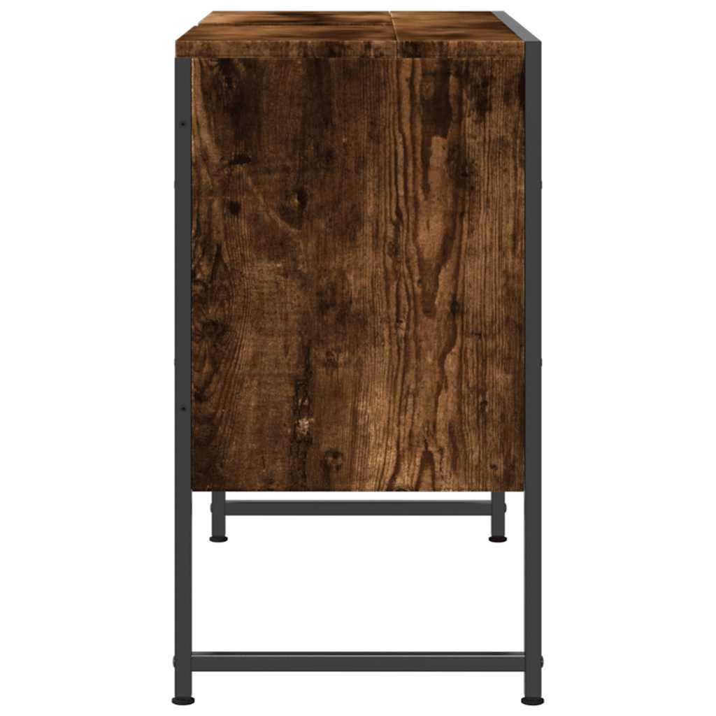 vidaXL Dulap chiuveta de baie stejar fumuriu 80x33x60 cm lemn compozit vidaXL Dulap chiuveta de baie stejar fumuriu 80x33x60 cm lemn compozit