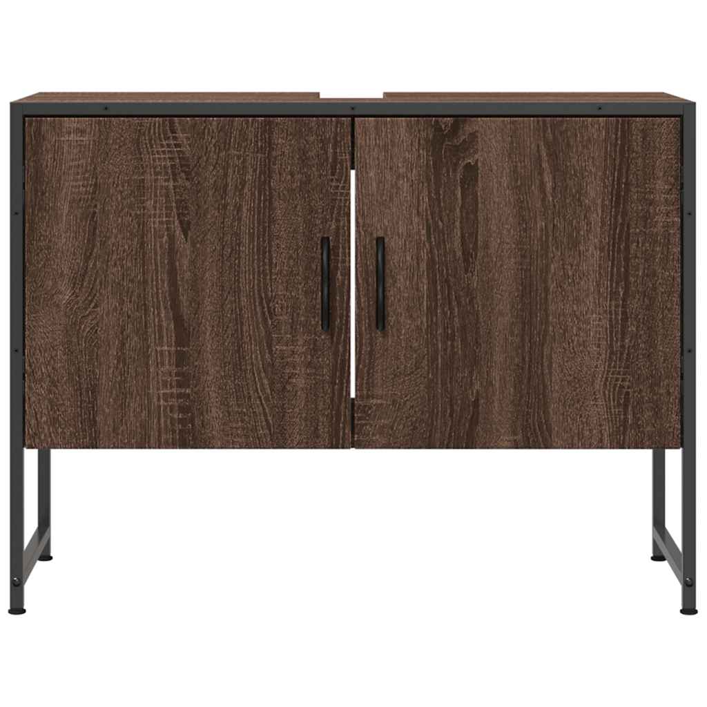 vidaXL Dulap chiuveta de baie, stejar maro, 80x33x60 cm, lemn compozit vidaXL Dulap chiuveta de baie, stejar maro, 80x33x60 cm, lemn compozit