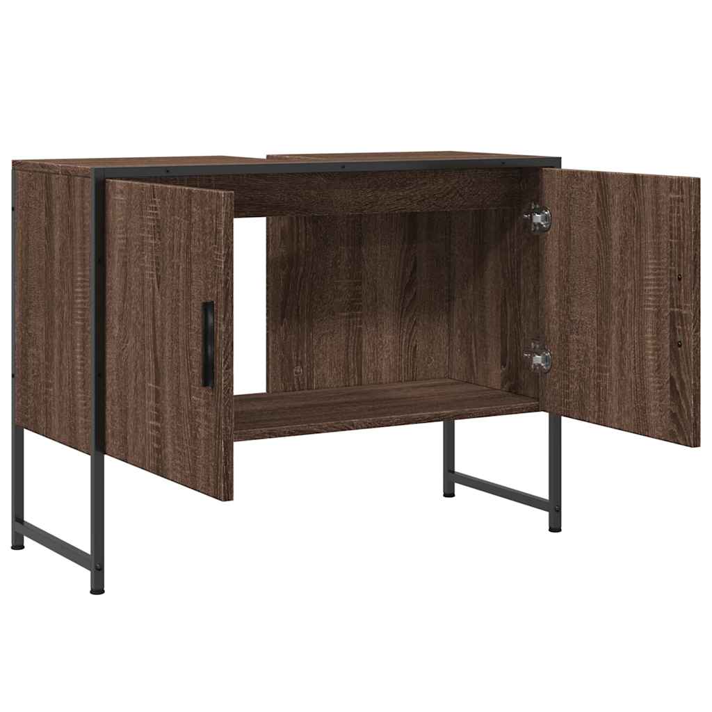 vidaXL Dulap chiuveta de baie, stejar maro, 80x33x60 cm, lemn compozit vidaXL Dulap chiuveta de baie, stejar maro, 80x33x60 cm, lemn compozit