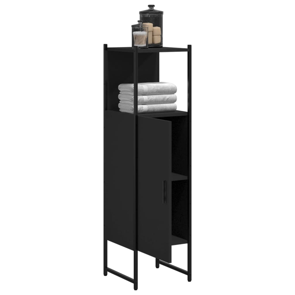 vidaXL Dulap de baie, negru, 33x33x120,5 cm, lemn prelucrat vidaXL Dulap de baie, negru, 33x33x120,5 cm, lemn prelucrat