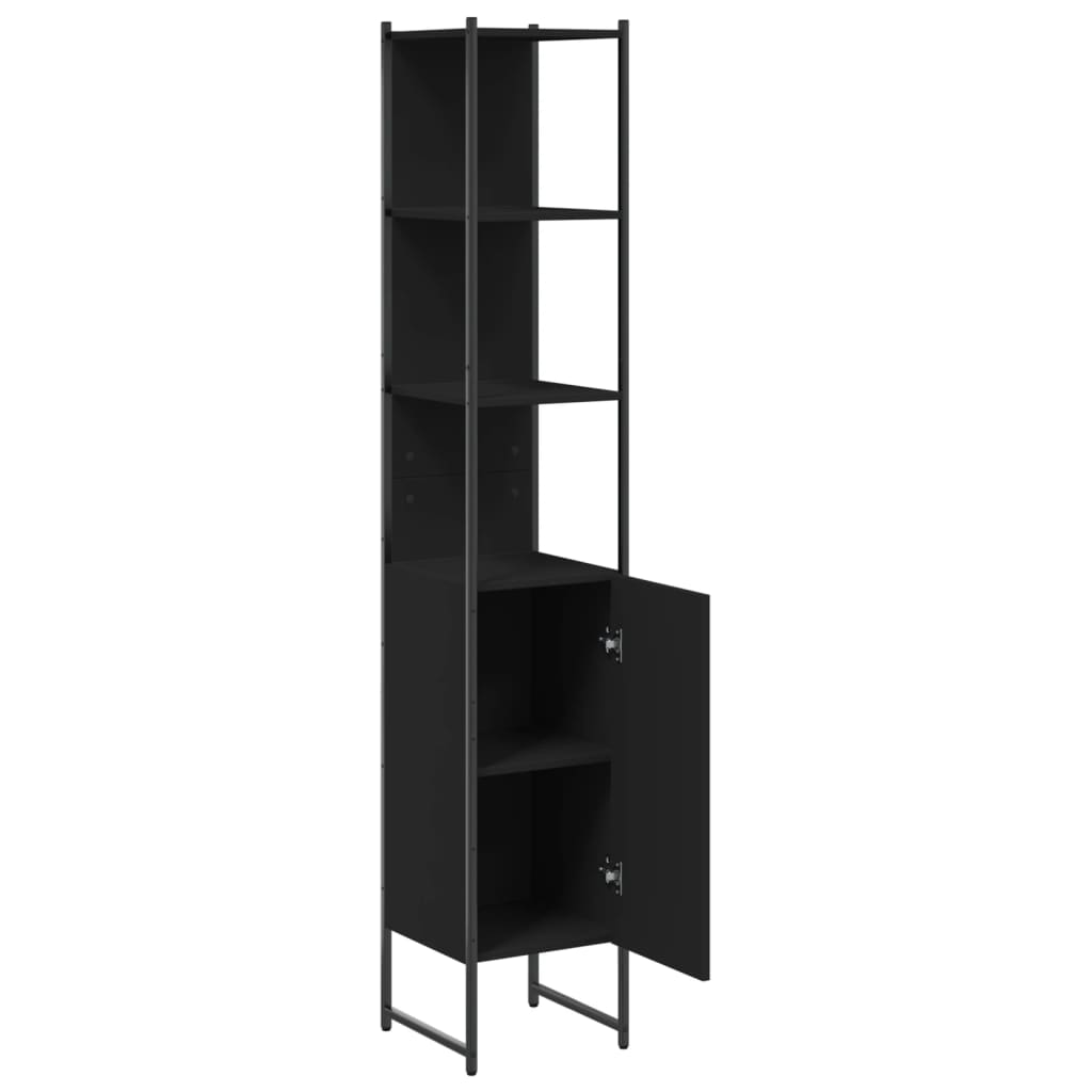 vidaXL Dulap de baie, negru, 33x33x185,5 cm, lemn prelucrat vidaXL Dulap de baie, negru, 33x33x185,5 cm, lemn prelucrat