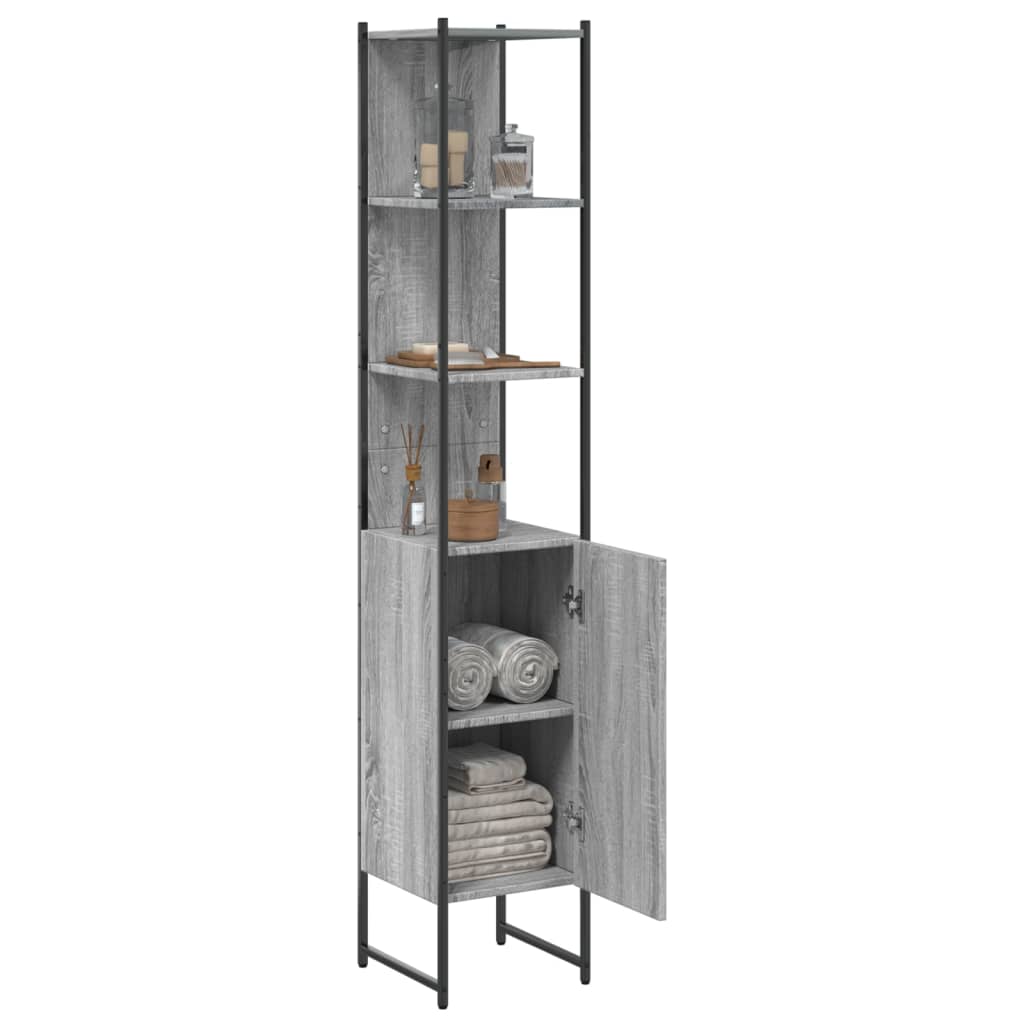 vidaXL Dulap de baie, gri sonoma, 33x33x185,5 cm, lemn prelucrat vidaXL Dulap de baie, gri sonoma, 33x33x185,5 cm, lemn prelucrat