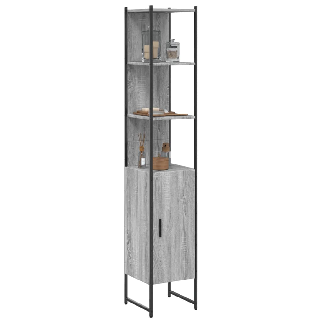 vidaXL Dulap de baie, gri sonoma, 33x33x185,5 cm, lemn prelucrat vidaXL Dulap de baie, gri sonoma, 33x33x185,5 cm, lemn prelucrat