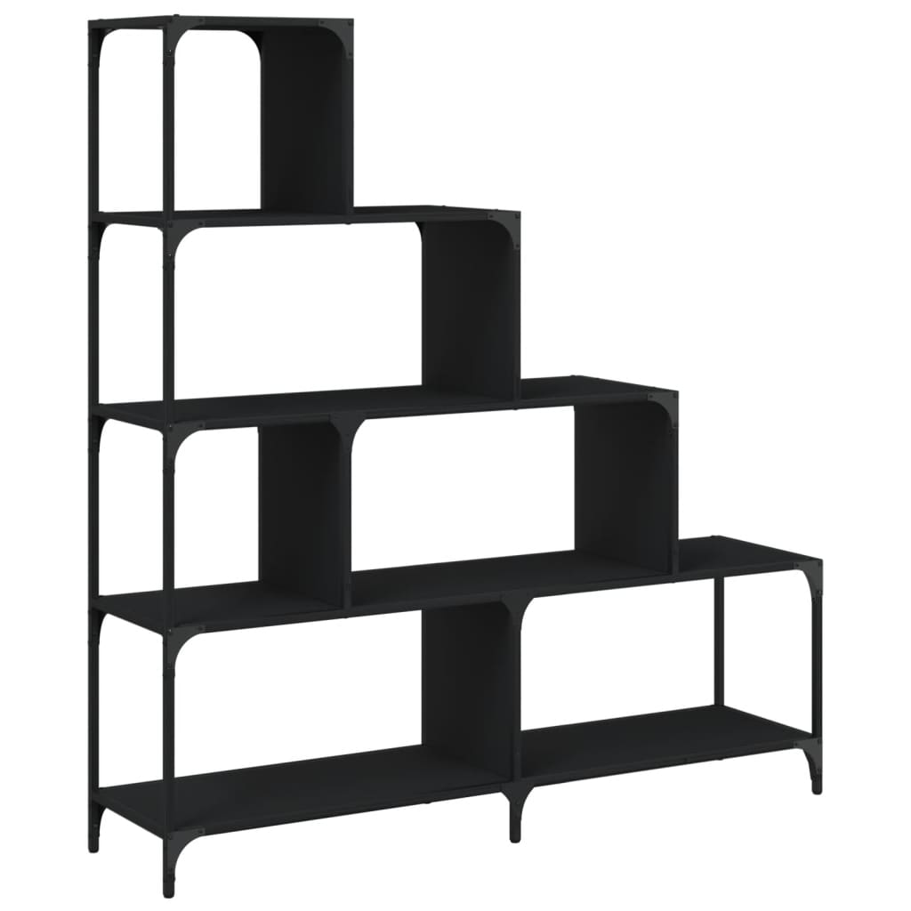 vidaXL Bibliotecă cu 4 niveluri negru 139x33,5x149 cm lemn vidaXL Bibliotecă cu 4 niveluri negru 139x33,5x149 cm lemn