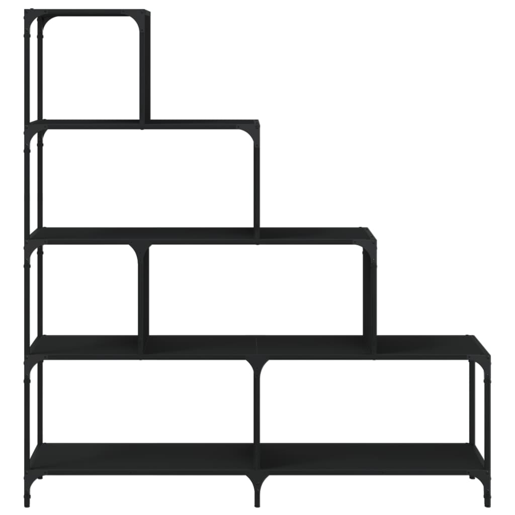 vidaXL Bibliotecă cu 4 niveluri negru 139x33,5x149 cm lemn vidaXL Bibliotecă cu 4 niveluri negru 139x33,5x149 cm lemn