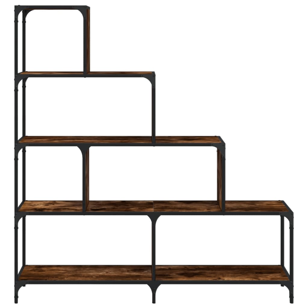 vidaXL Bibliotecă cu 4 niveluri stejar fumuriu 139x33,5x149 cm lemn vidaXL Bibliotecă cu 4 niveluri stejar fumuriu 139x33,5x149 cm lemn