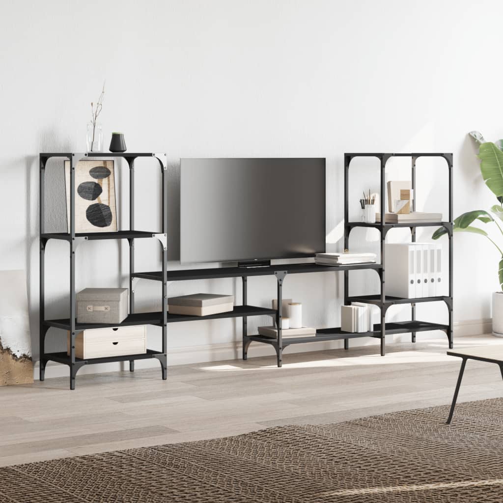 vidaXL Dulap TV, stejar fumuriu, 206,5x28,5x95 cm, lemn prelucrat