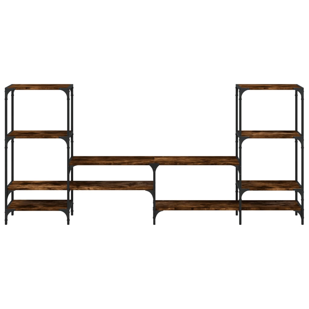 vidaXL Dulap TV, stejar fumuriu, 206,5x28,5x95 cm, lemn prelucrat
