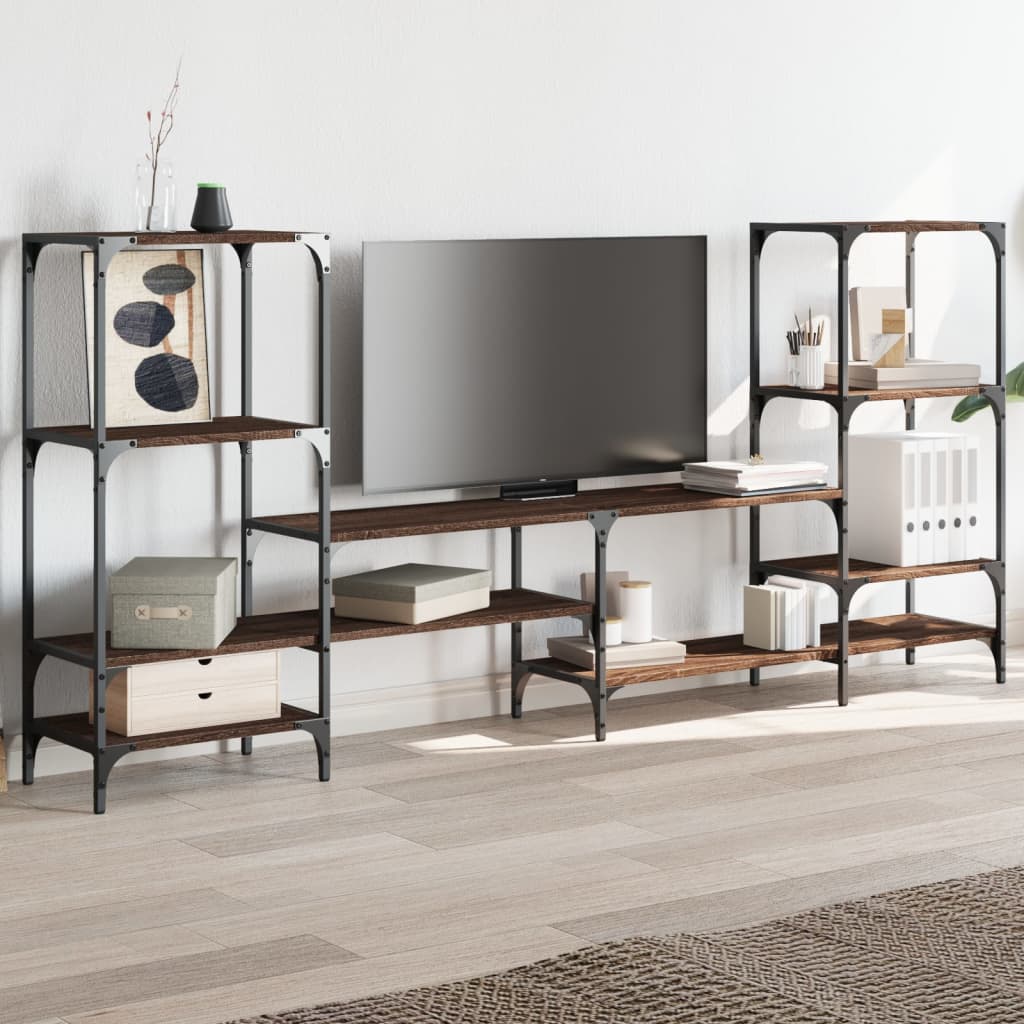 vidaXL Dulap TV, stejar maro, 206,5x28,5x95 cm, lemn prelucrat vidaXL Dulap TV, stejar maro, 206,5x28,5x95 cm, lemn prelucrat