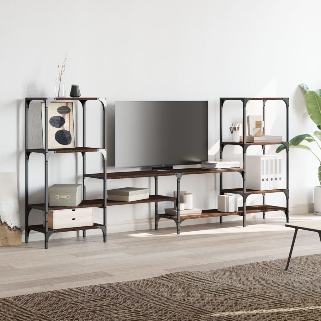 vidaXL Dulap TV, stejar maro, 206,5x28,5x95 cm, lemn prelucrat vidaXL Dulap TV, stejar maro, 206,5x28,5x95 cm, lemn prelucrat