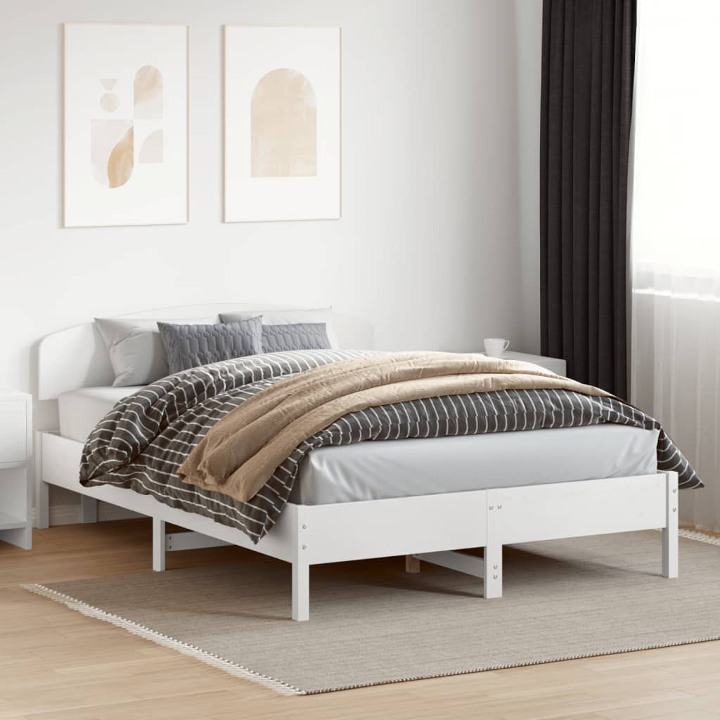 vidaXL Tăblie de pat, alb, 150 cm, lemn masiv de pin vidaXL Tăblie de pat, alb, 150 cm, lemn masiv de pin