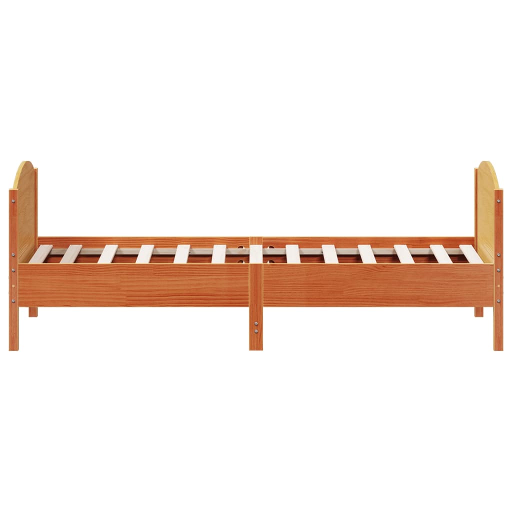 vidaXL Pat de zi fără saltea, maro ceruit, 90x200 cm, lemn masiv pin vidaXL Pat de zi fără saltea, maro ceruit, 90x200 cm, lemn masiv pin