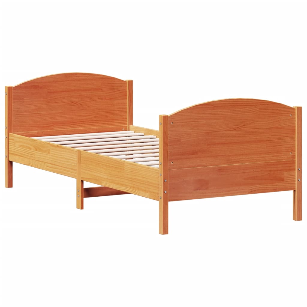 vidaXL Pat de zi fără saltea, maro ceruit, 90x200 cm, lemn masiv pin vidaXL Pat de zi fără saltea, maro ceruit, 90x200 cm, lemn masiv pin