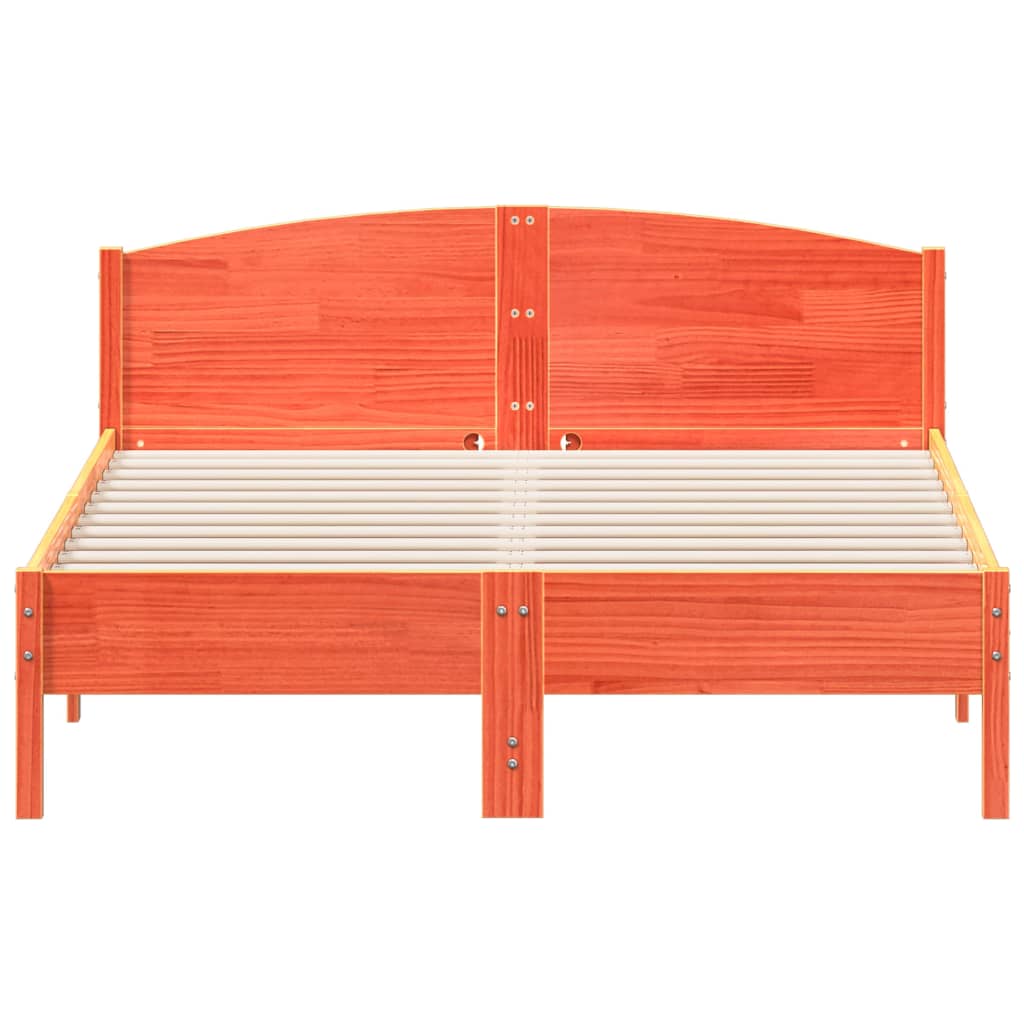 vidaXL Cadru de pat fără saltea, maro ceruit 140x200 cm lemn masiv pin vidaXL Cadru de pat fără saltea, maro ceruit 140x200 cm lemn masiv pin