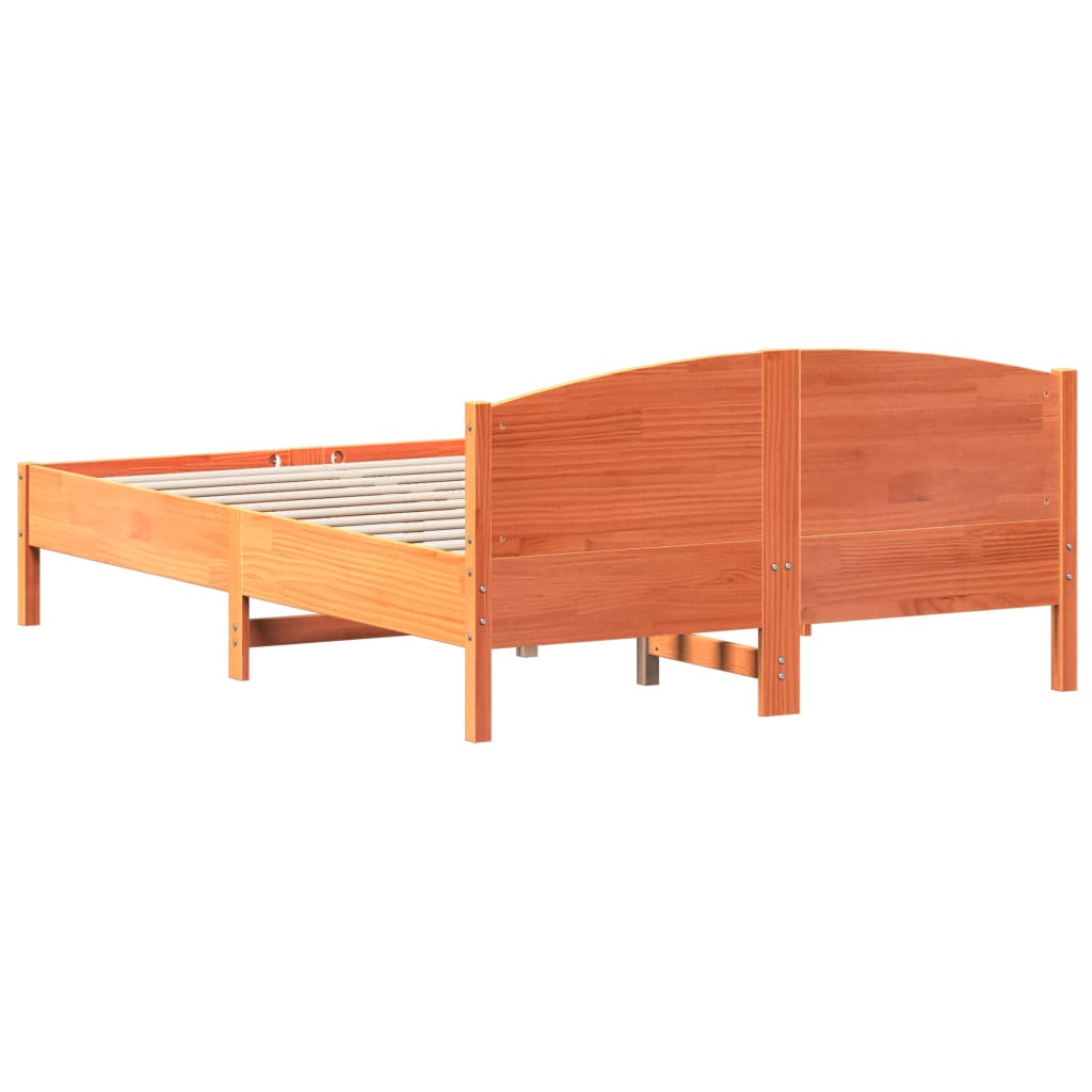 vidaXL Cadru de pat fără saltea, maro ceruit 140x200 cm lemn masiv pin vidaXL Cadru de pat fără saltea, maro ceruit 140x200 cm lemn masiv pin