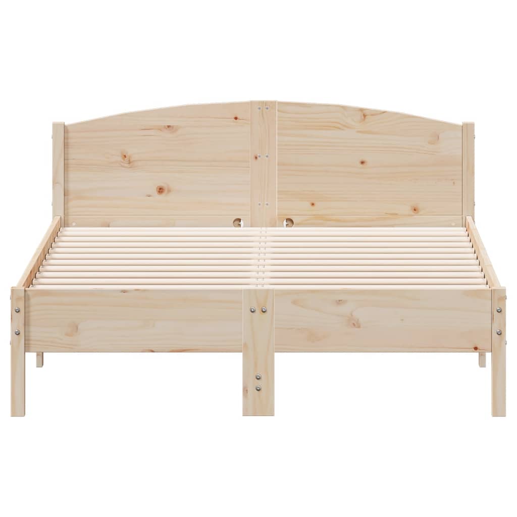 vidaXL Cadru de pat fără saltea, 135x190 cm, lemn masiv de pin