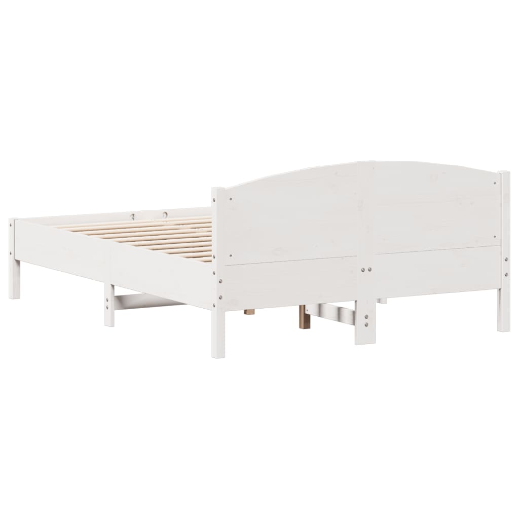 vidaXL Cadru de pat fără saltea, alb, 120x190 cm, lemn masiv pin vidaXL Cadru de pat fără saltea, alb, 120x190 cm, lemn masiv pin