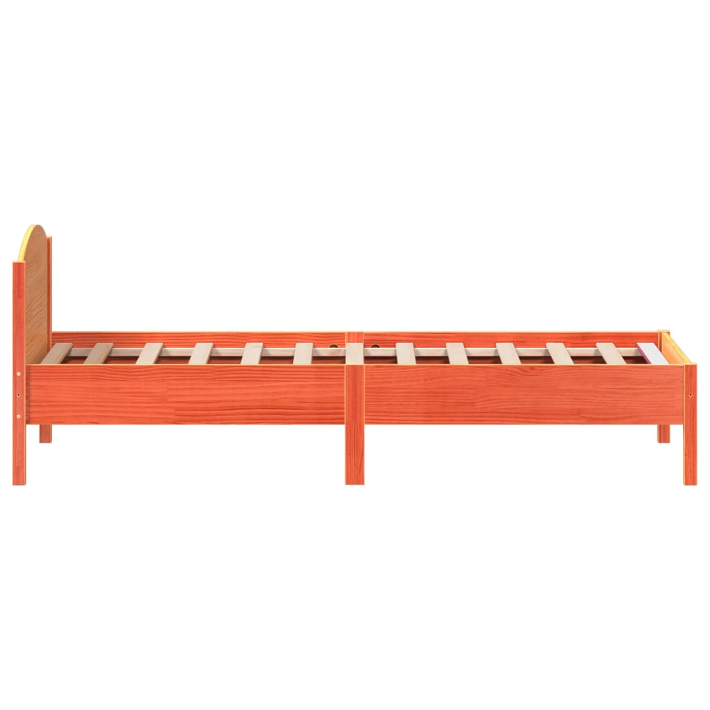 vidaXL Pat de zi fără saltea, maro ceruit, 90x200 cm, lemn masiv pin