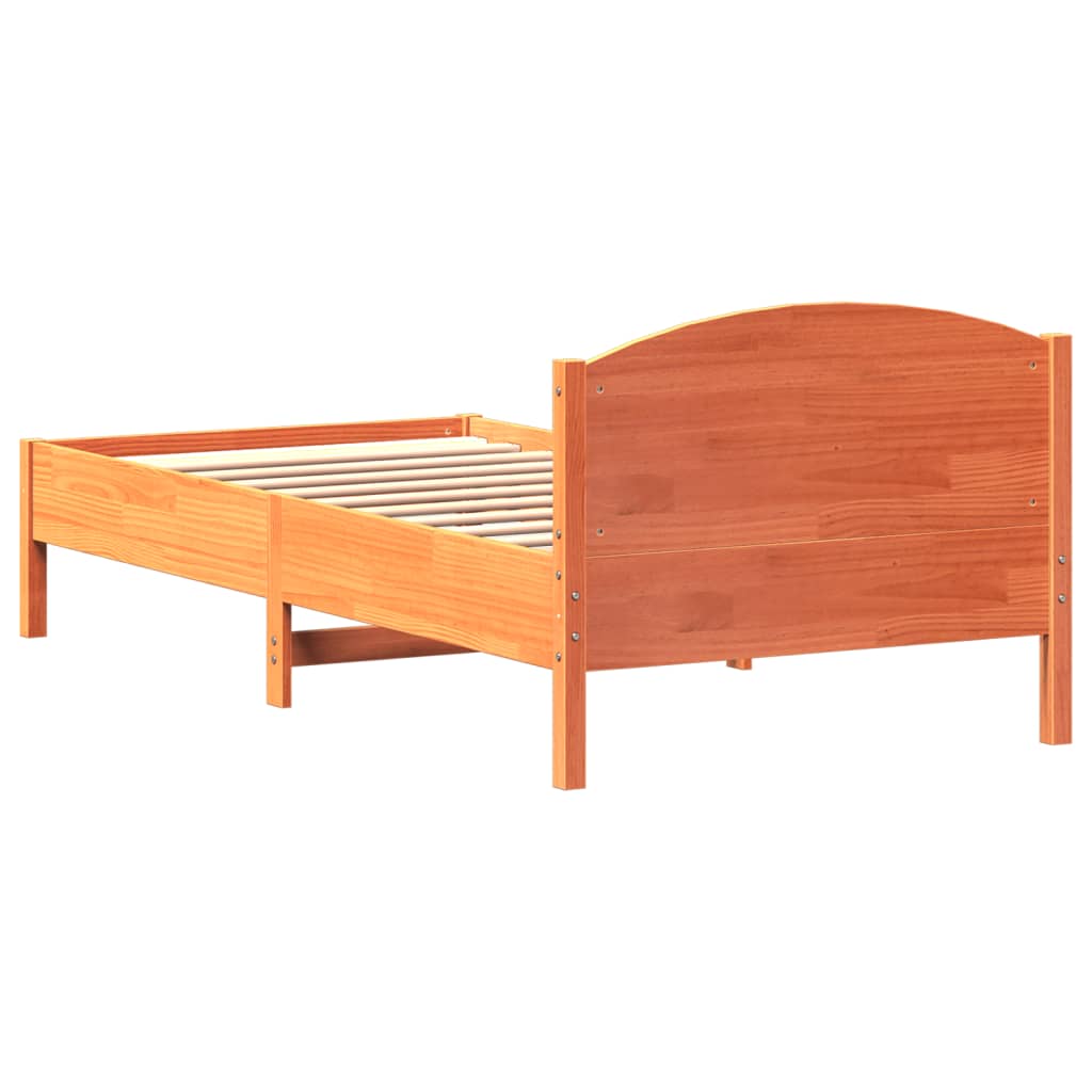 vidaXL Pat de zi fără saltea, maro ceruit, 90x200 cm, lemn masiv pin
