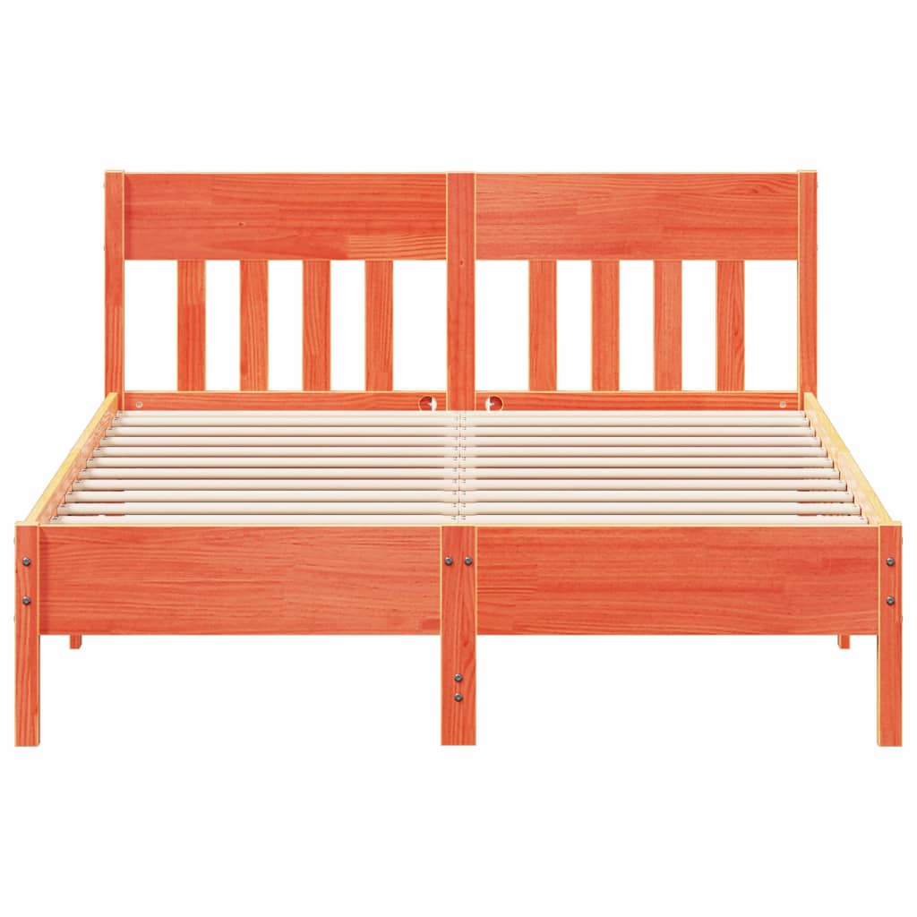 vidaXL Cadru de pat fără saltea, maro ceruit 140x200 cm lemn masiv pin vidaXL Cadru de pat fără saltea, maro ceruit 140x200 cm lemn masiv pin
