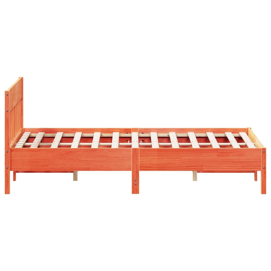vidaXL Cadru de pat fără saltea, maro ceruit 140x200 cm lemn masiv pin vidaXL Cadru de pat fără saltea, maro ceruit 140x200 cm lemn masiv pin