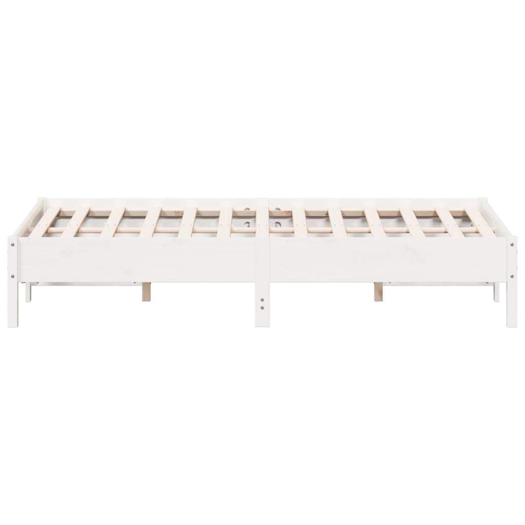 vidaXL Cadru de pat fără saltea, alb, 150x200 cm, lemn masiv pin vidaXL Cadru de pat fără saltea, alb, 150x200 cm, lemn masiv pin