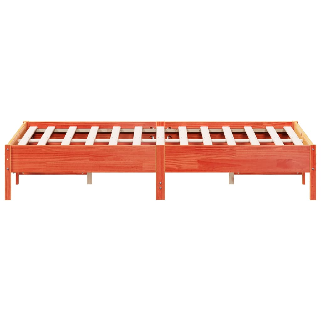 vidaXL Cadru de pat fără saltea, maro ceruit 150x200 cm lemn masiv pin vidaXL Cadru de pat fără saltea, maro ceruit 150x200 cm lemn masiv pin