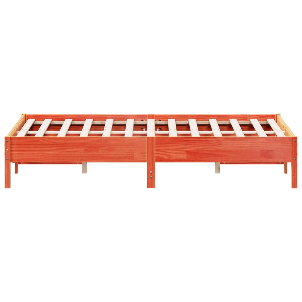 vidaXL Cadru de pat fără saltea, maro ceruit 140x200 cm lemn masiv pin vidaXL Cadru de pat fără saltea, maro ceruit 140x200 cm lemn masiv pin