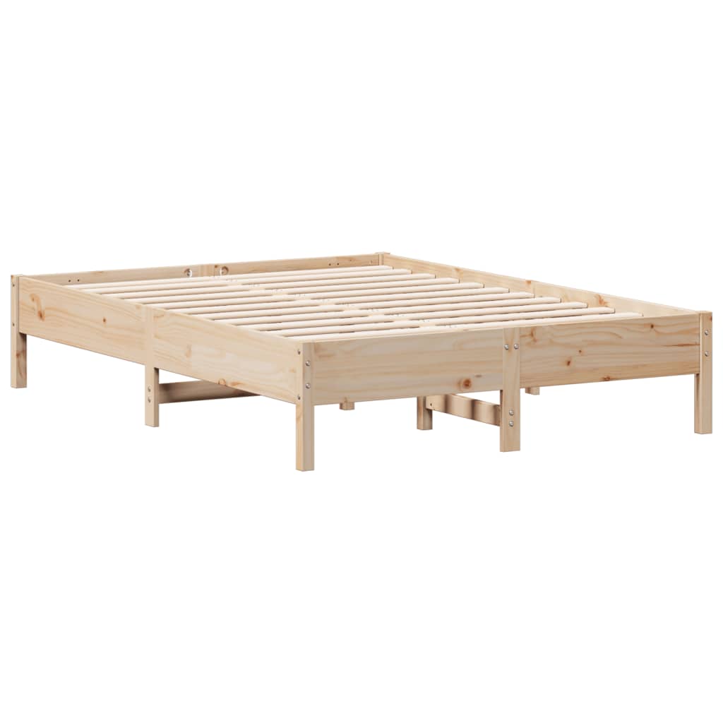 vidaXL Cadru de pat fără saltea, 140x190 cm, lemn masiv de pin