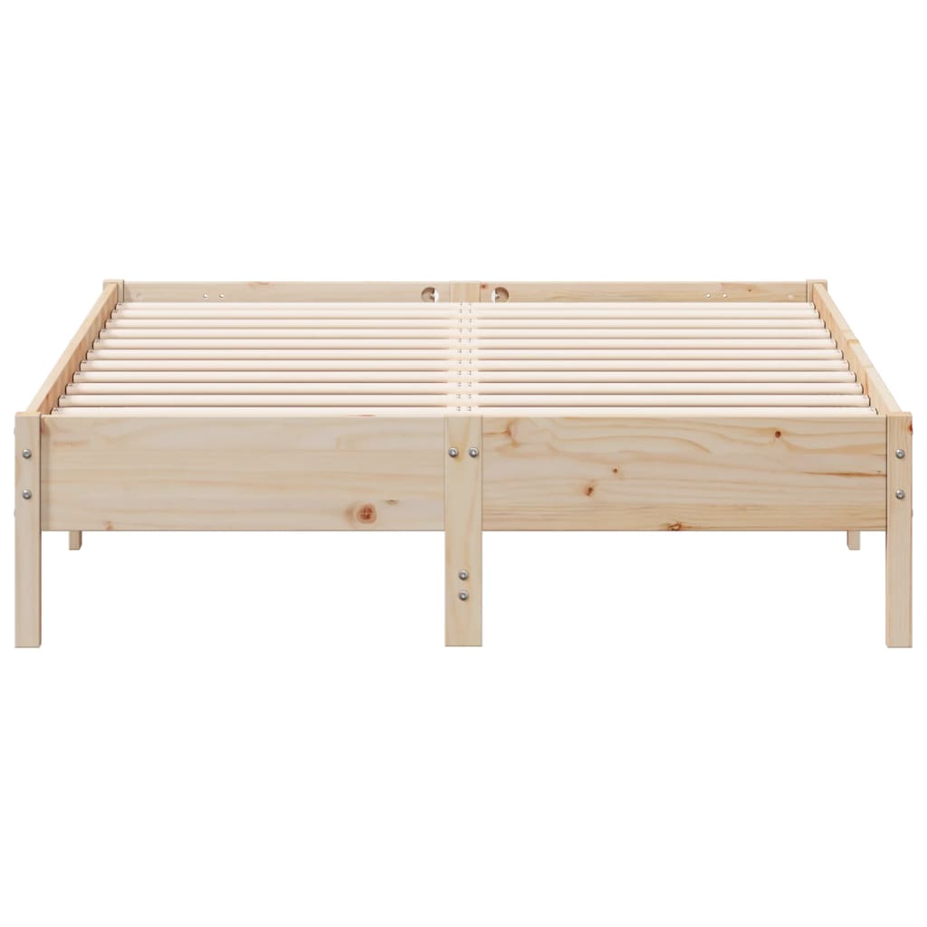 vidaXL Cadru de pat fără saltea, 140x190 cm, lemn masiv de pin